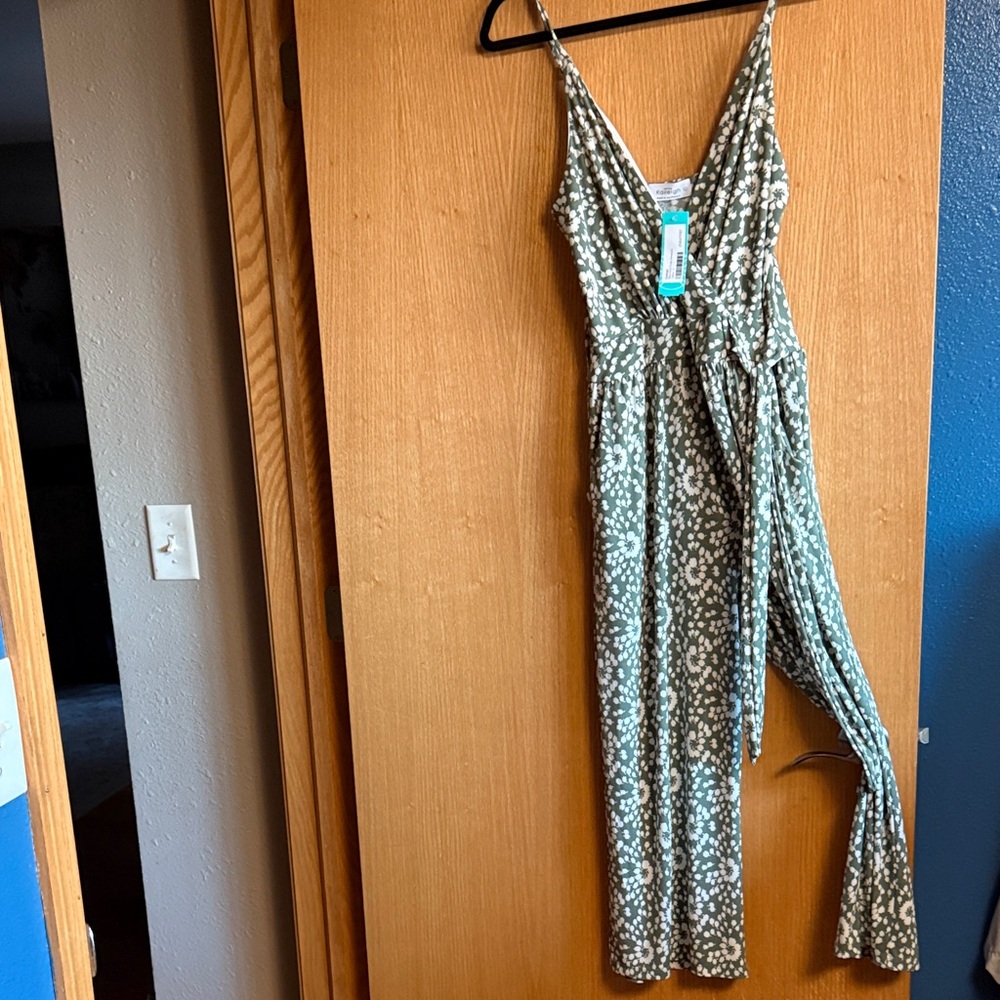 Kaileigh Olive Floral Jumpsuit